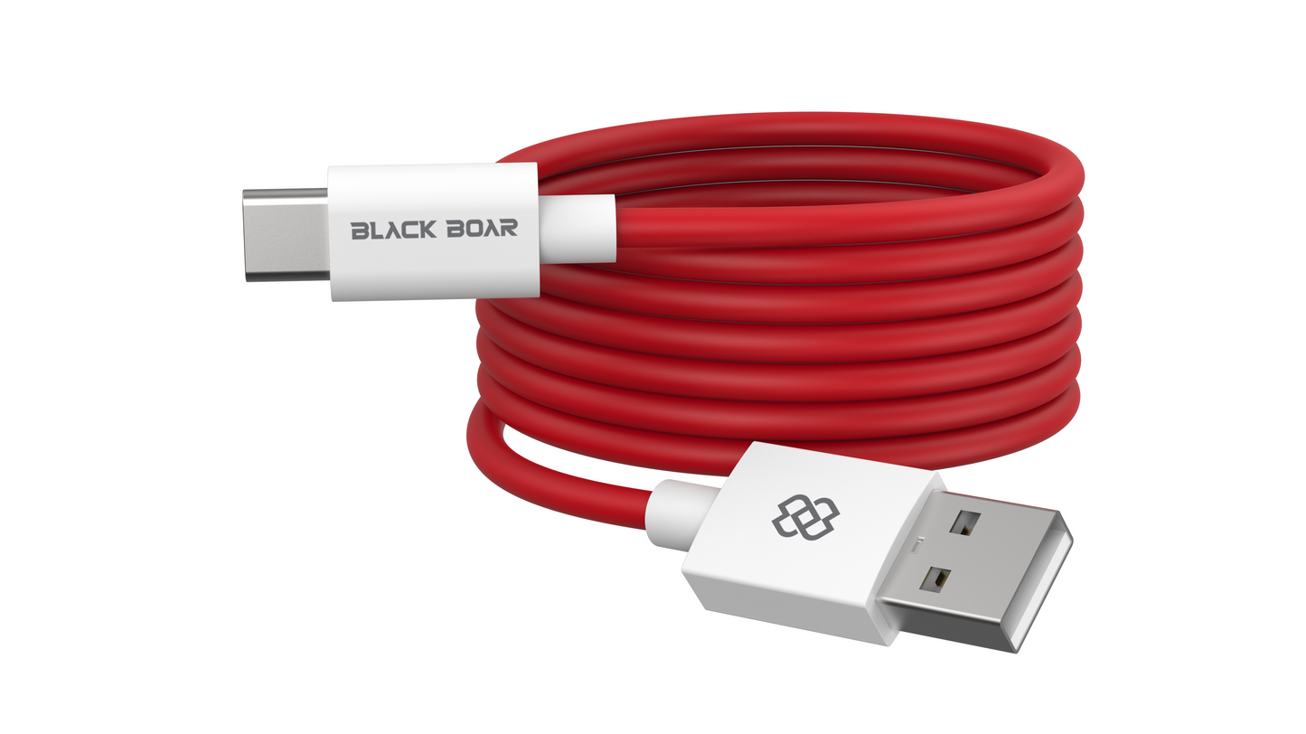BlackBoar Ultracharge - 65W Dash Warp Charge Cable, USB A to Type C, 6A Data Sync Fast Charging Cable 1.2 M length