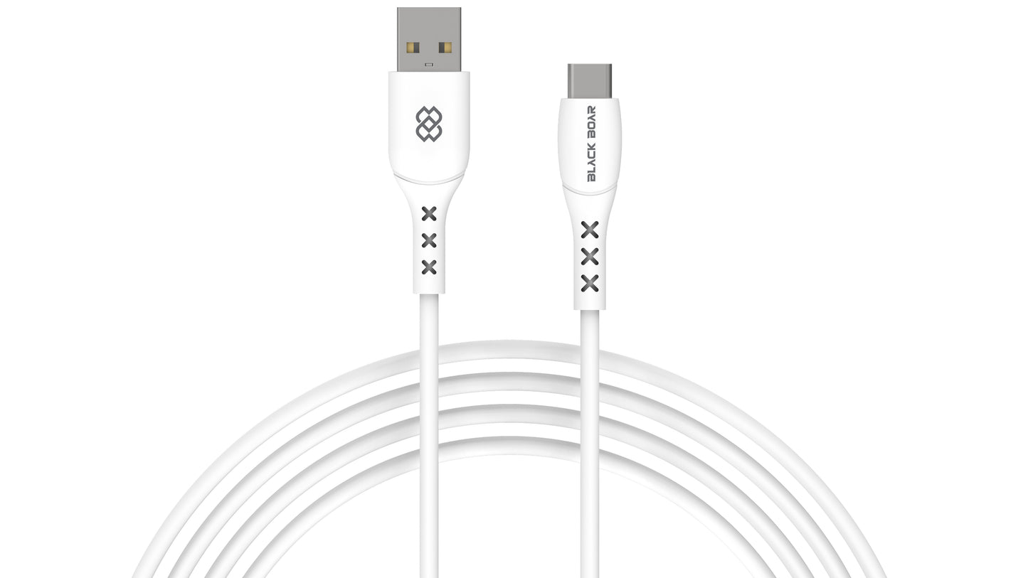 BlackBoar Essential - Type A to Type C 3A 18 watt PVC Fast Charging & 3amp; Data Sync Cable 1 M Length