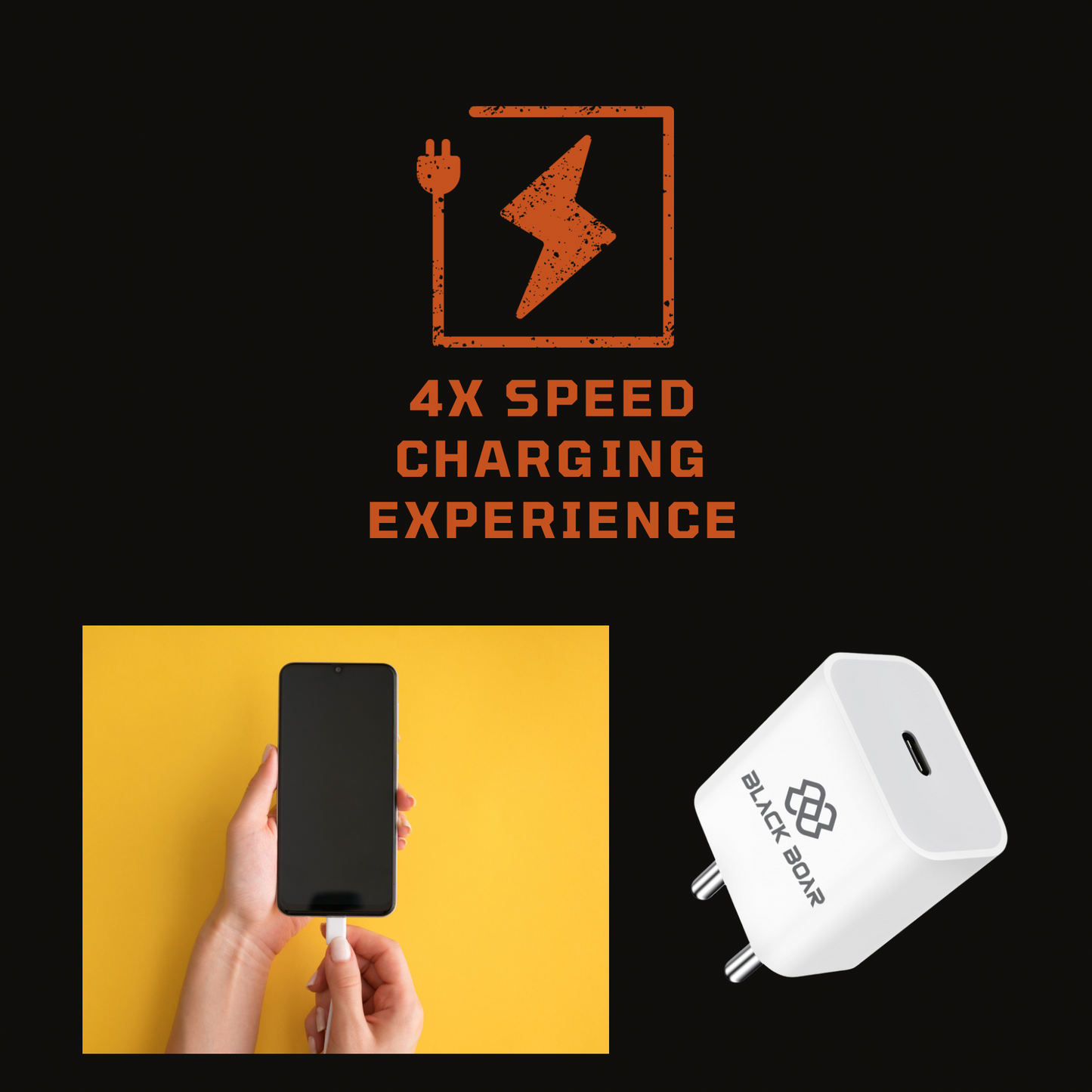 BlackBoar PowerPulse iPhone 20W Charger Type C Adapter, Compatible with iPhone 16/16 Plus/16 Pro/16 Pro Max, iPhone 15/15 Plus/15 Pro/15 Pro Max, iPhone 14/13/12/11 Series with PD 3.0 USB-C 20 Watt Fast Charging Adaptor BIS Certified