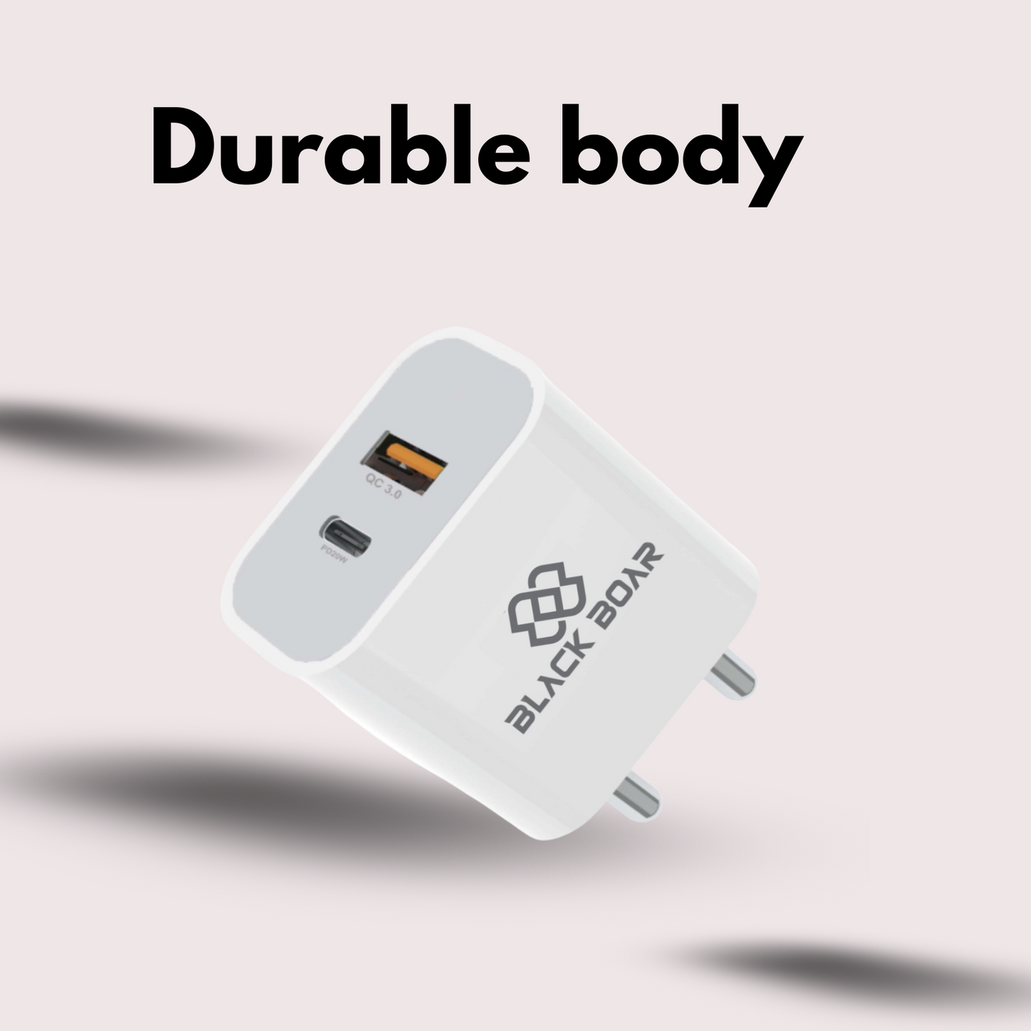 BlackBoar TurboCharge PD QC 45W 2 in 1 PD 3.0 Dual Port Wall Charger Type-C Adapter for Android, iPhone 16/15/15 Plus/15 Pro/15 Pro Max,14/14 Plus/14 Pro/Max,13/12 Series Fast Charging BIS Certified