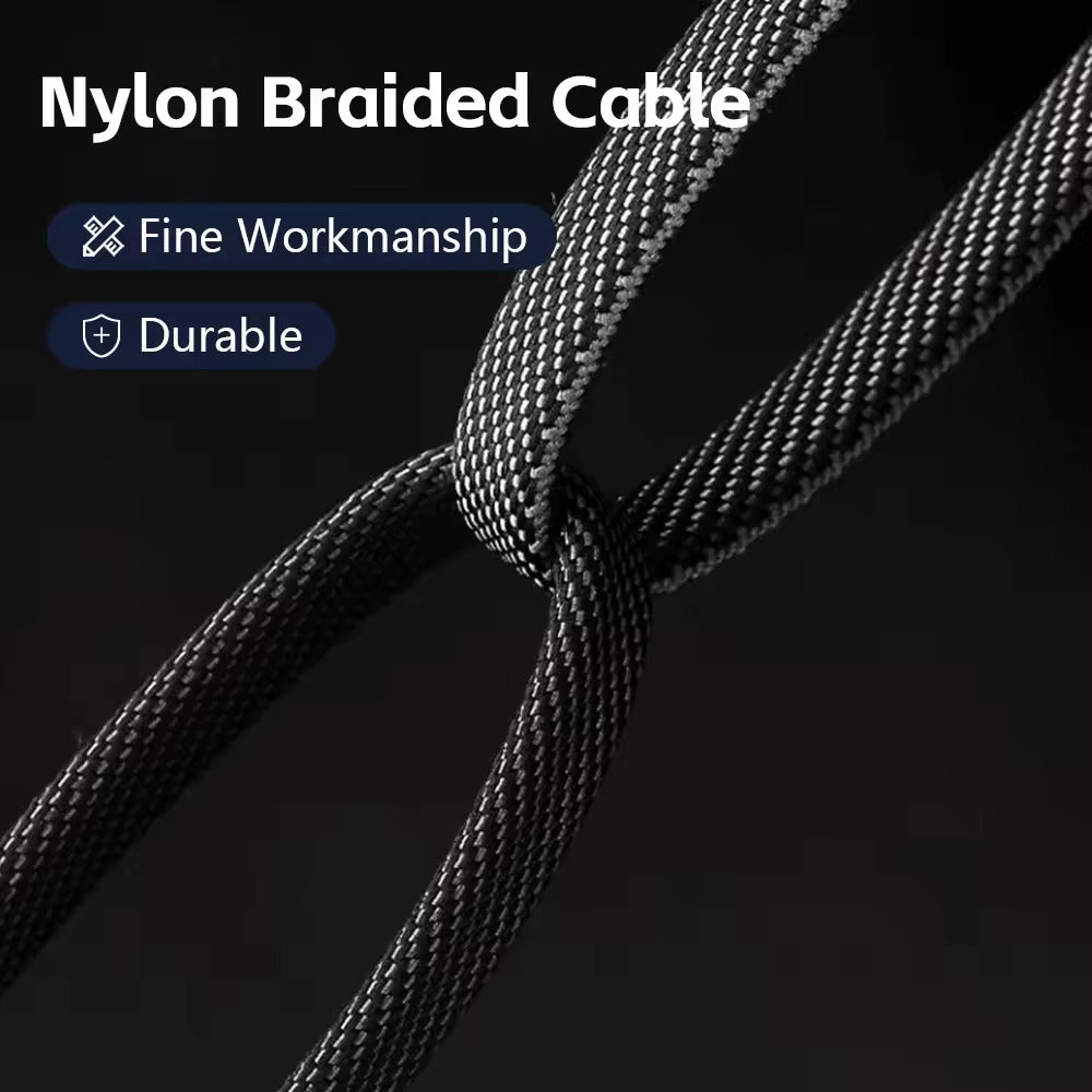 BlackBoar Power Fusion X - 4 in 1 Metal Flat Braided Indestructible Cable, 65W with lightning to type C, type C to C, Lighting to type A 1 M length