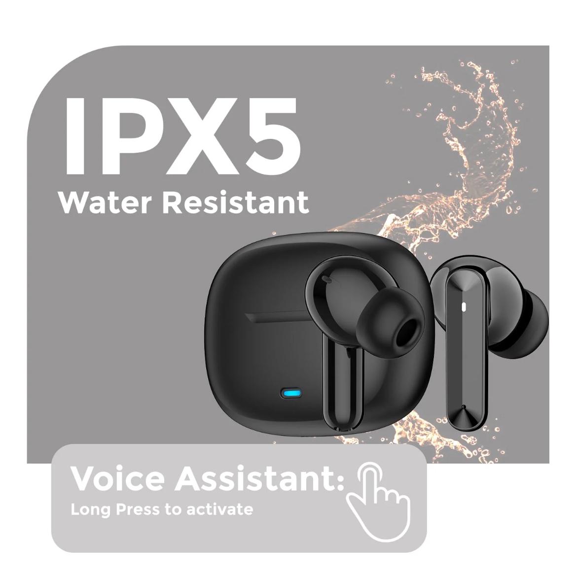 BlackBoar Truly Wireless in Ear Earbuds with 35H Playtime, ENC Mic, 50ms Low Latency, 10mm Bass Drivers, Type-C Fast Charging, IPX5 Ear Buds TWS (Blue)