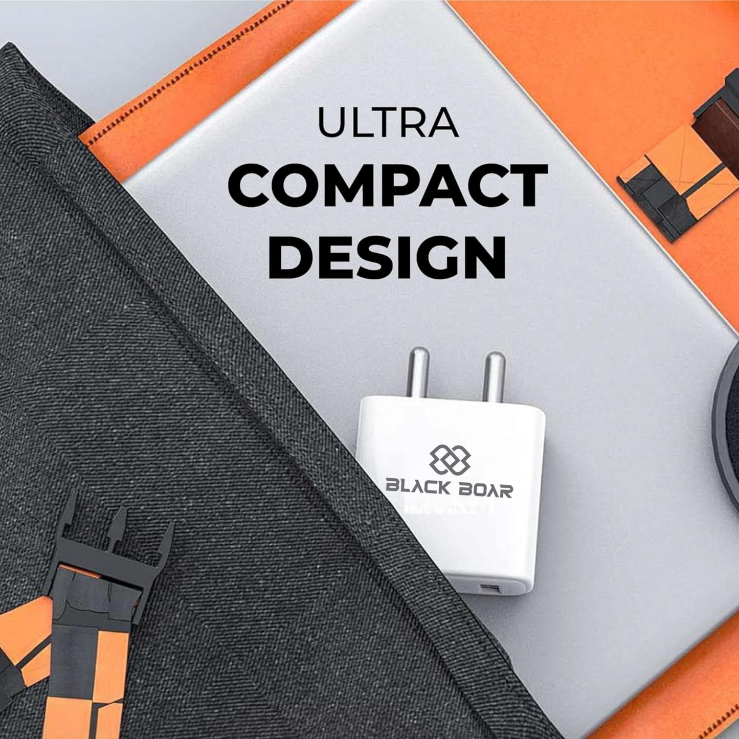 BlackBoar TurboCharge PD QC 45W 2 in 1 PD 3.0 Dual Port Wall Charger Type-C Adapter for Android, iPhone 16/15/15 Plus/15 Pro/15 Pro Max,14/14 Plus/14 Pro/Max,13/12 Series Fast Charging BIS Certified