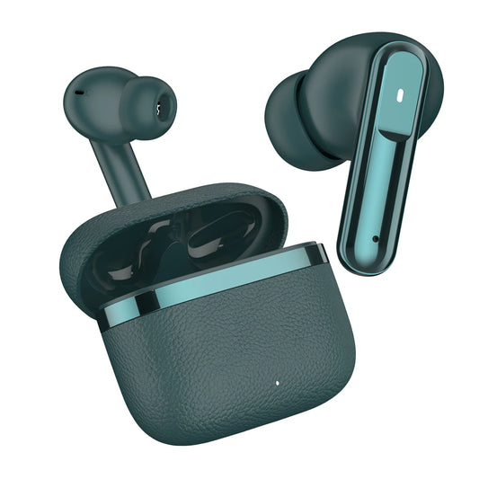 BlackBoar Leaf Truly Wireless in Ear Earbuds with 40H Playtime, ENC Mic, 50ms Low Latency, 10mm Bass Drivers, Type-C Fast Charging, IPX5 Ear Buds TWS (GREEN)
