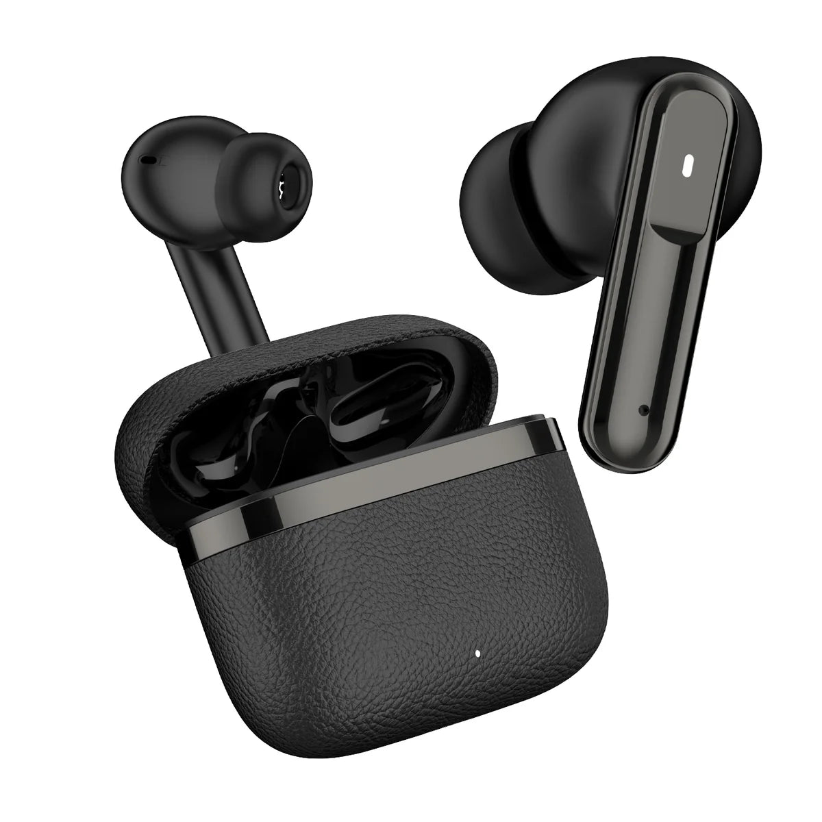 BlackBoar Leaf Truly Wireless in Ear Earbuds with 40H Playtime, ENC Mic, 50ms Low Latency, 10mm Bass Drivers, Type-C Fast Charging, IPX5 Ear Buds TWS (BLACK)